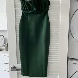 Emerald green midi dress